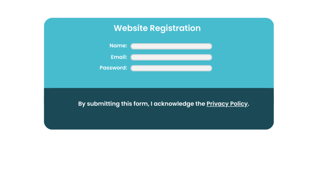 website registration privacy compliant forms